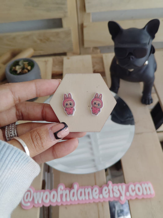 Labubu Bunny Resin Stud Earrings