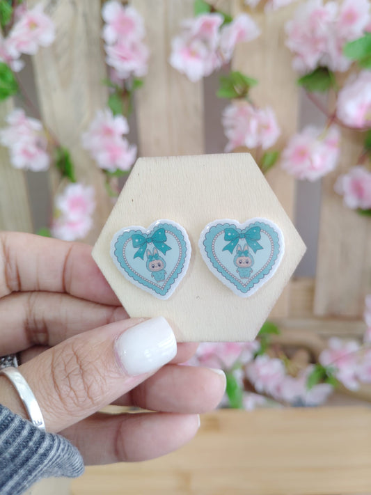 Labubu Bunny Heart Resin Earrings
