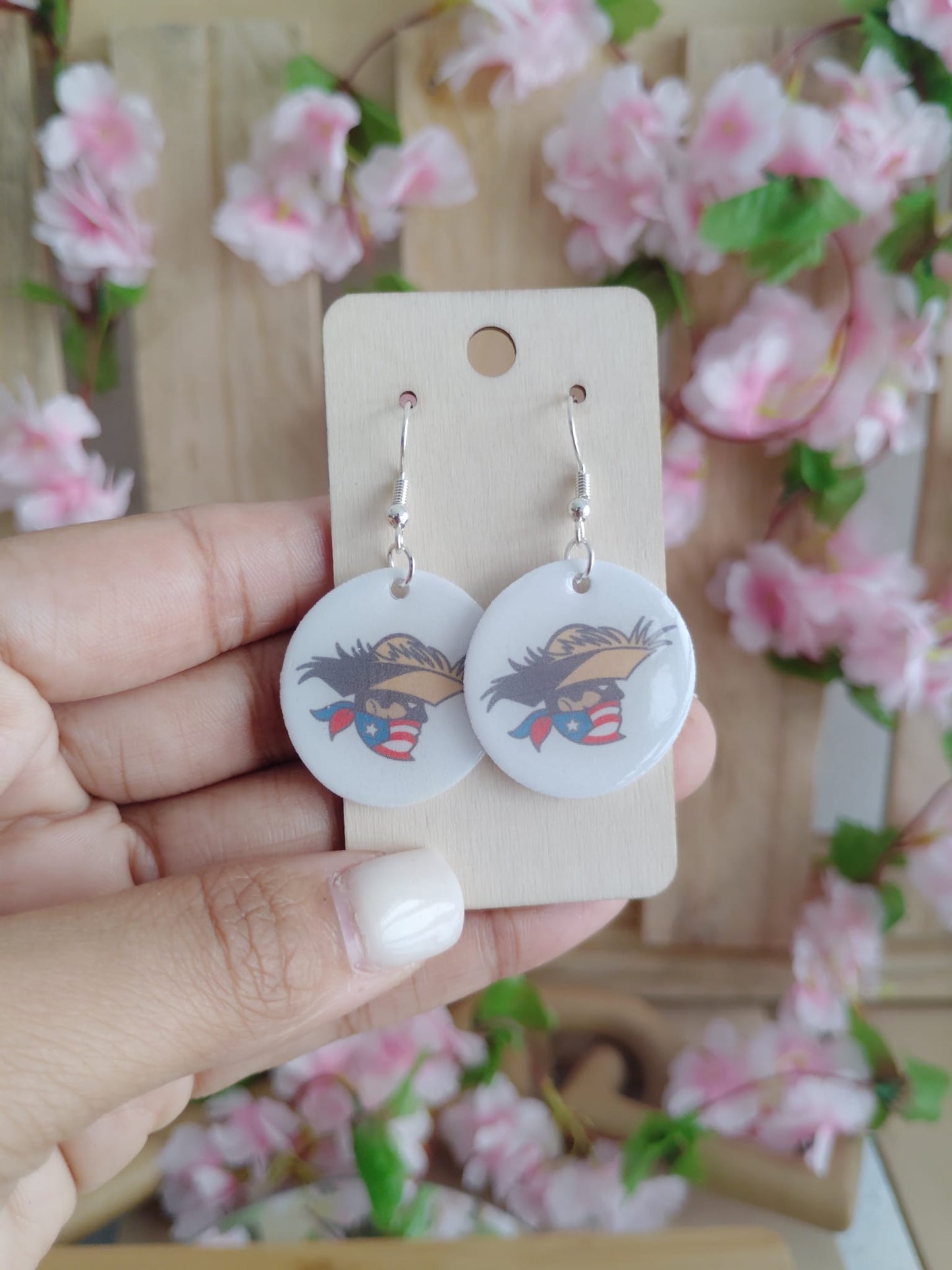 Puerto Rico PE-ERRE Themed Dangle Earrings