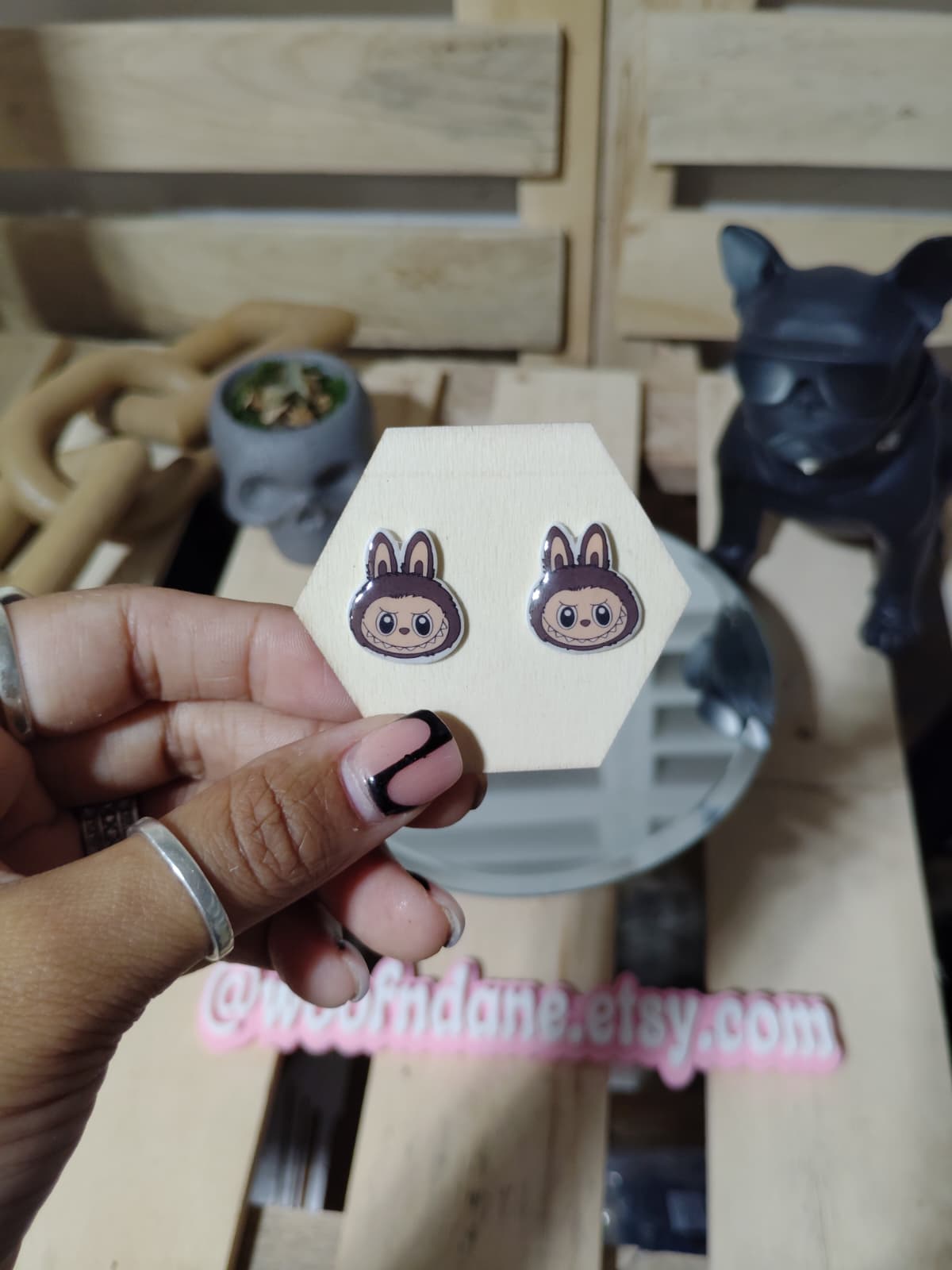 Labubu Face Stud Earrings