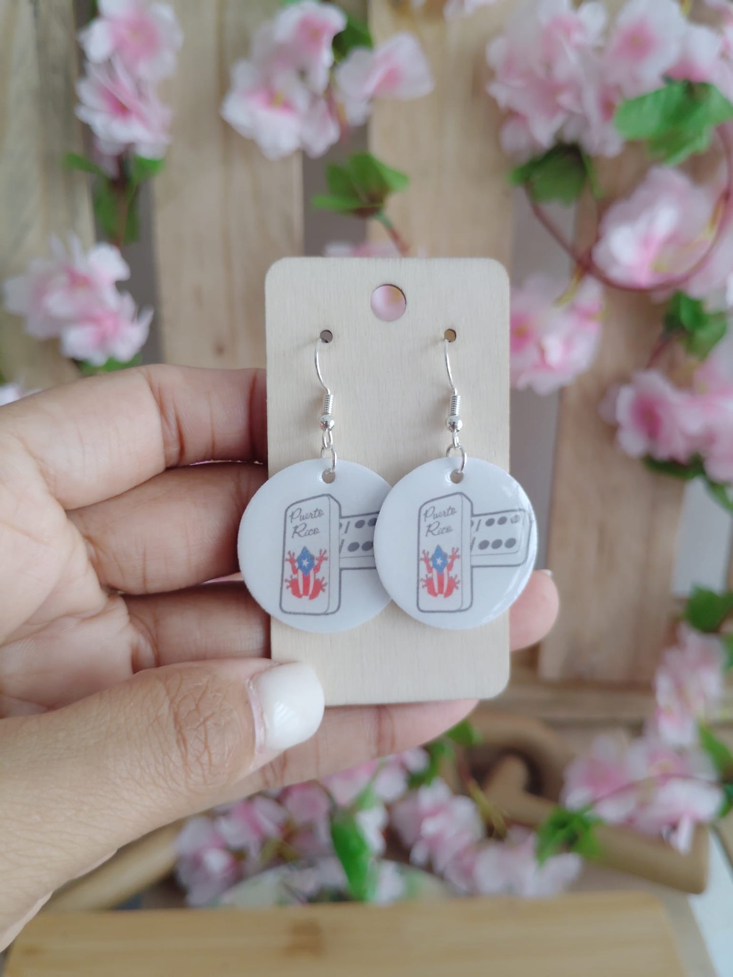 Puerto Rico PE-ERRE Themed Dangle Earrings