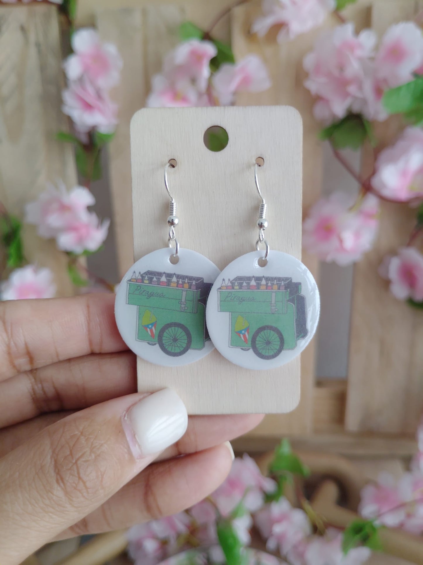 Puerto Rico PE-ERRE Themed Dangle Earrings