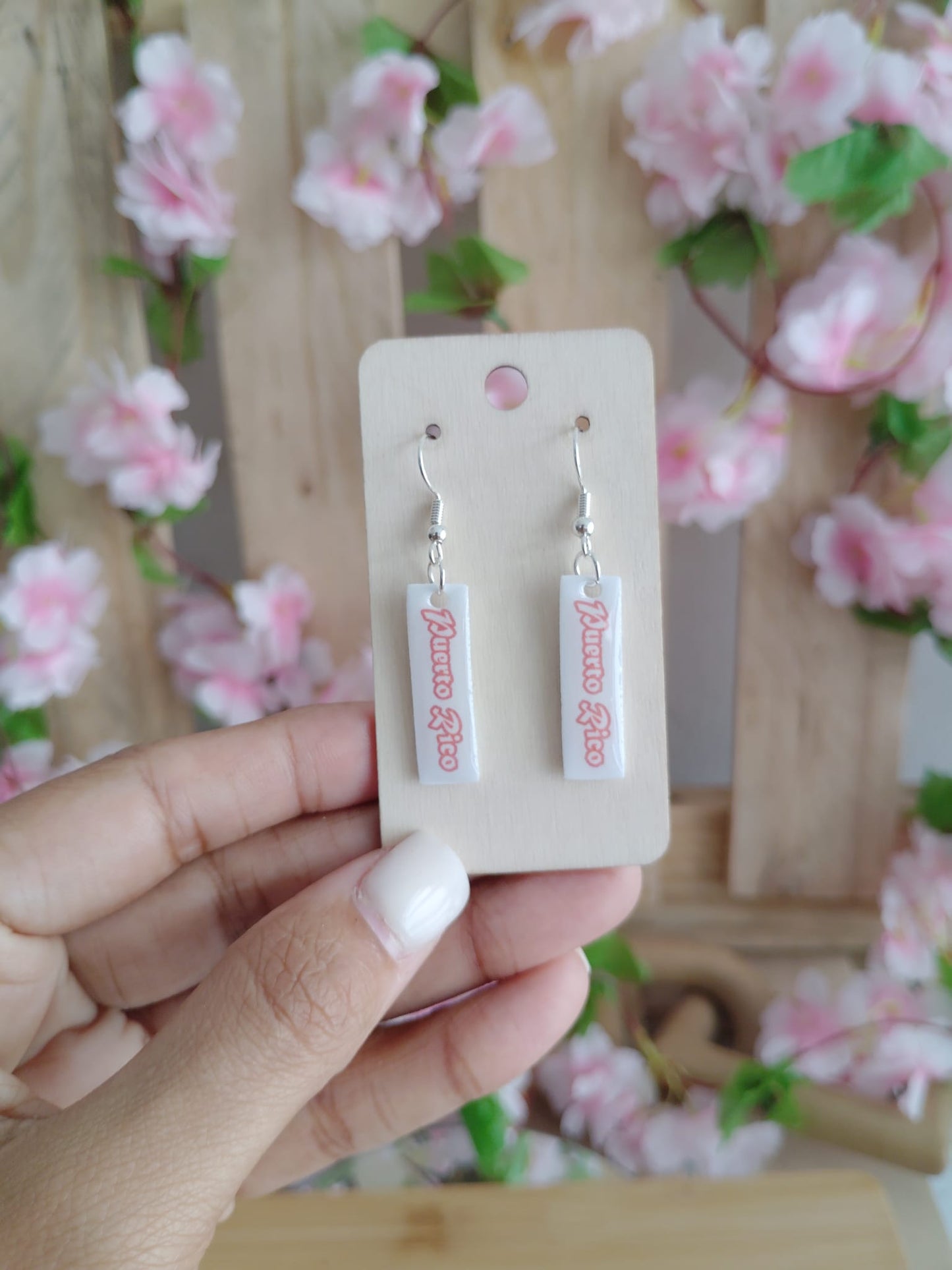 Puerto Rico PE-ERRE Themed Dangle Earrings