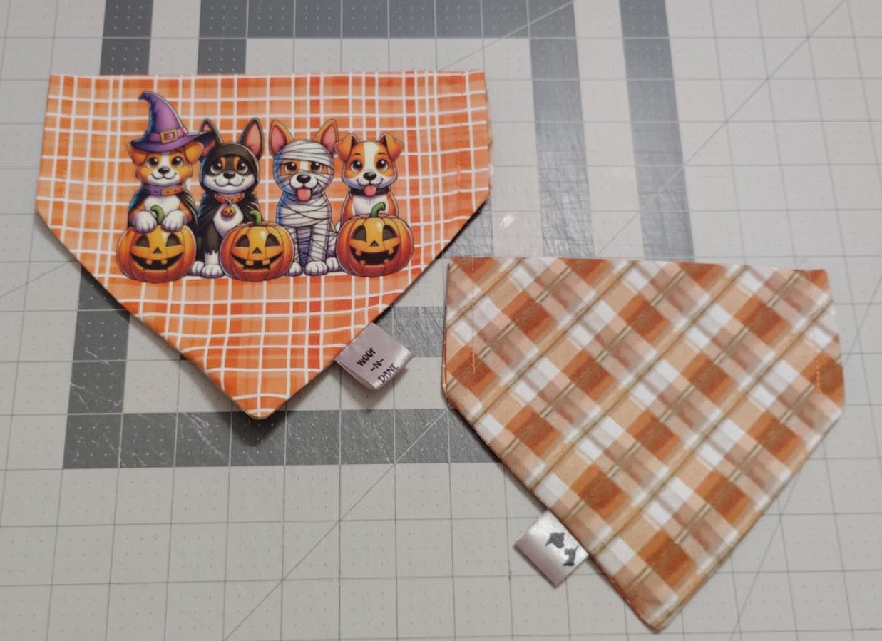 Reversible Halloween Over-the-Collar Dog Bandana