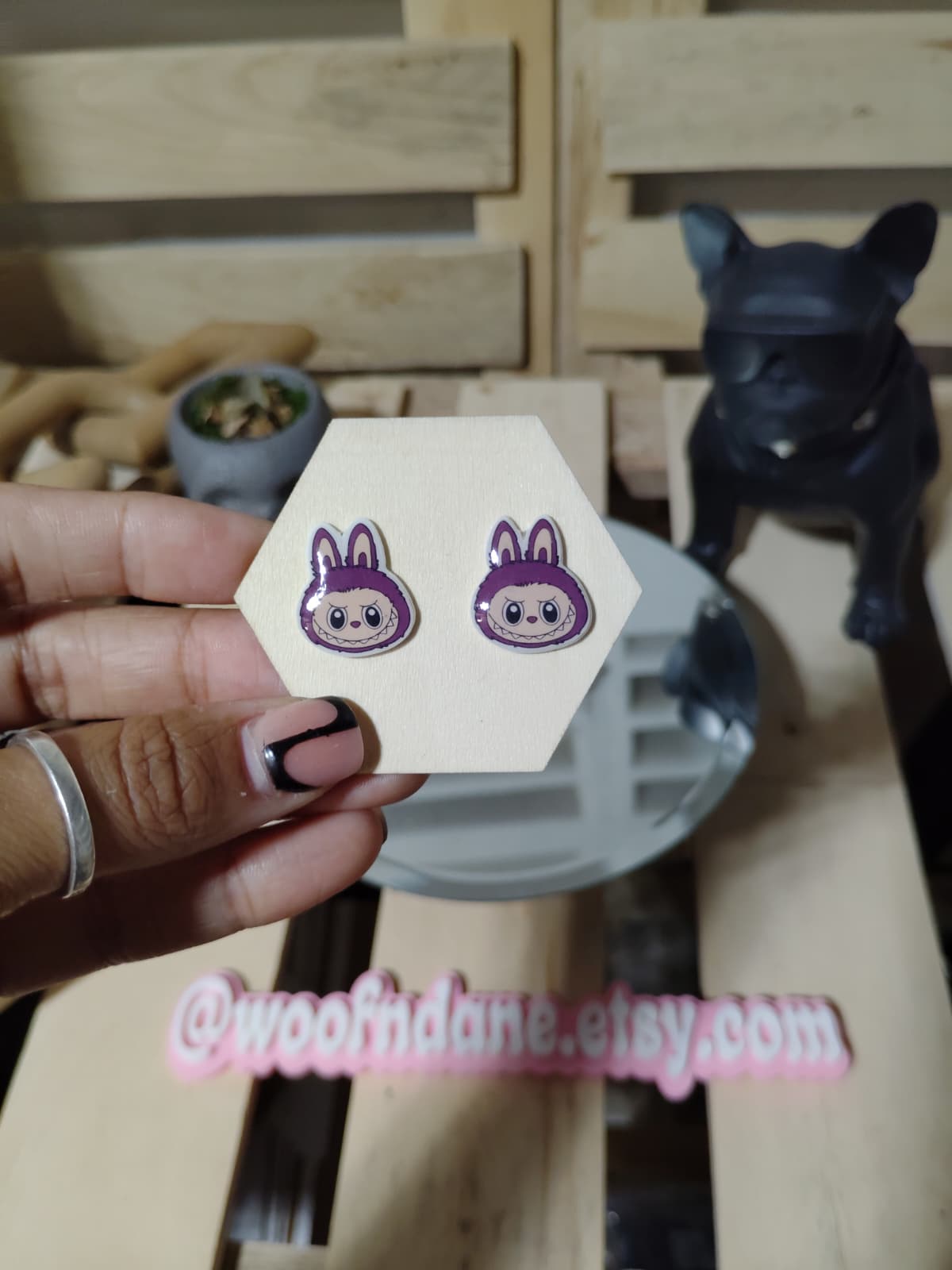 Labubu Face Stud Earrings