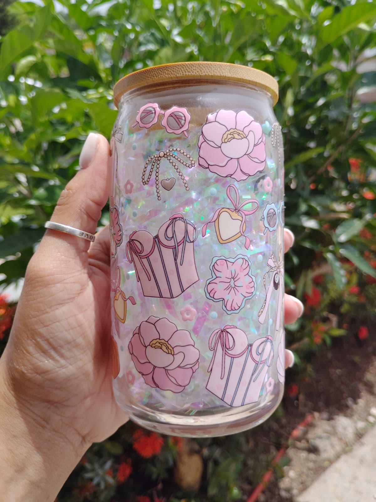 Bloom & Bow Tumbler 16oz Glass Can