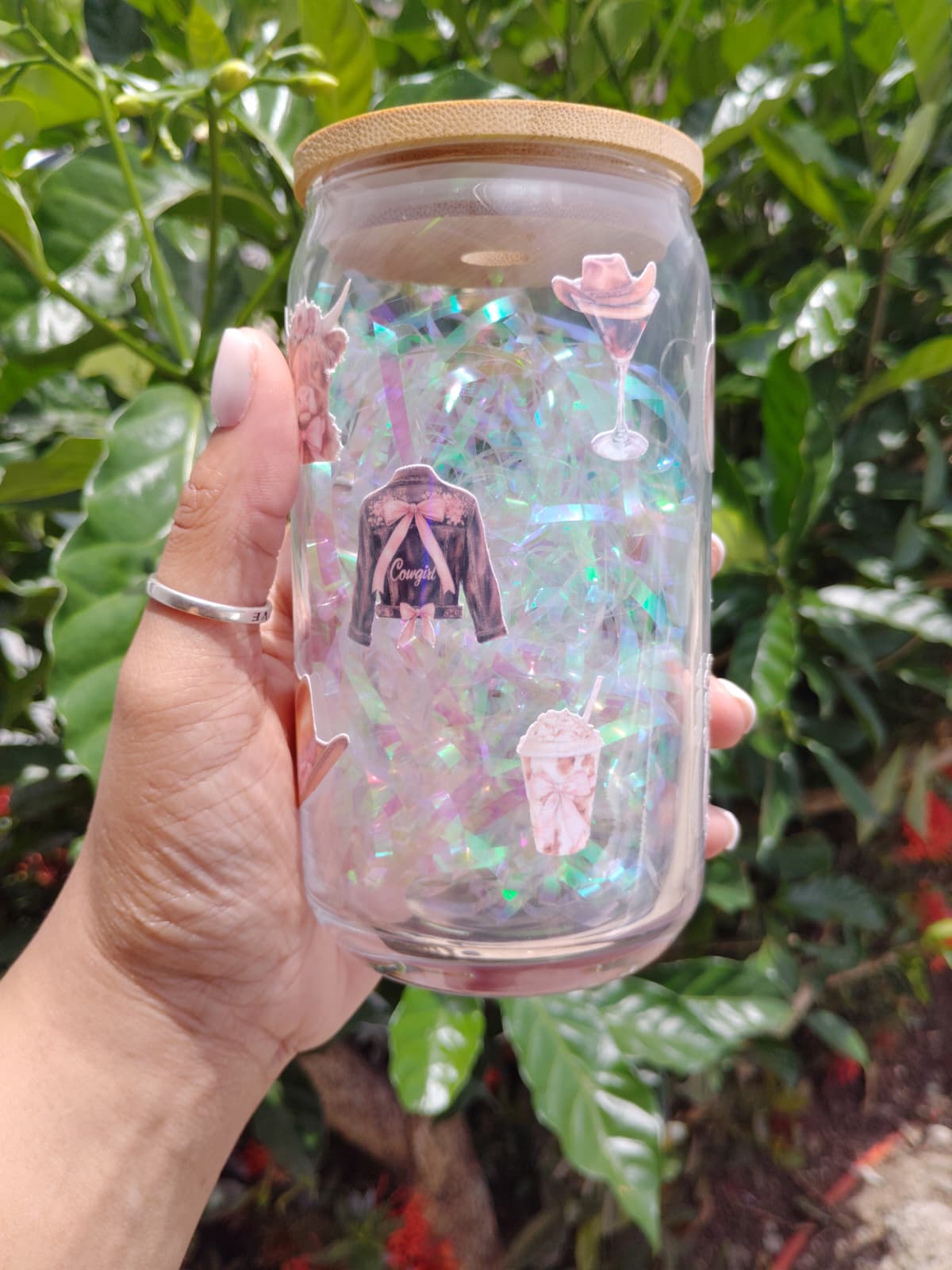 Pink Western Coquette 16oz Glass Can