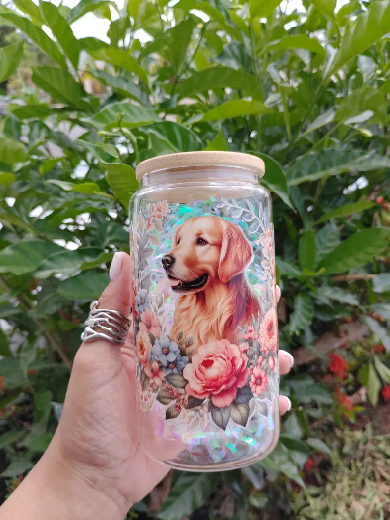Dog Lover Glass Can - 16oz