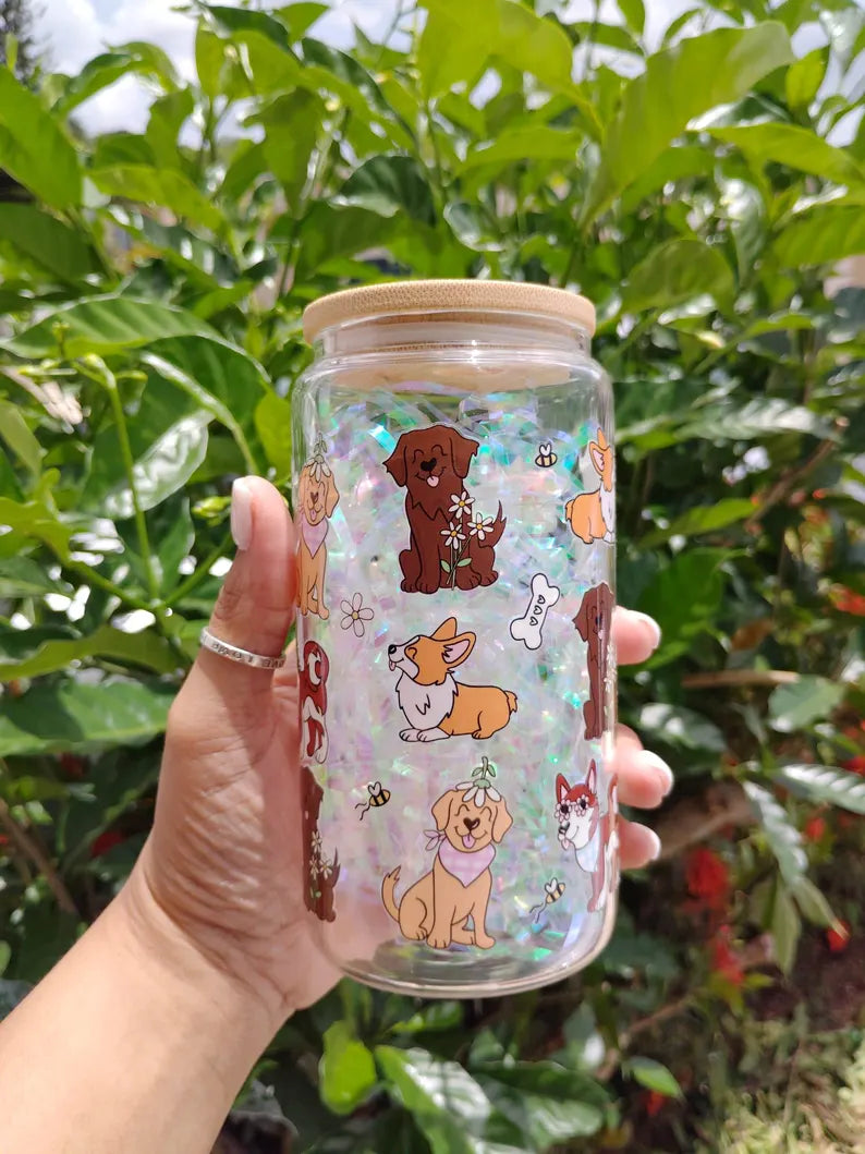 Dog Lover Glass Can - 16oz