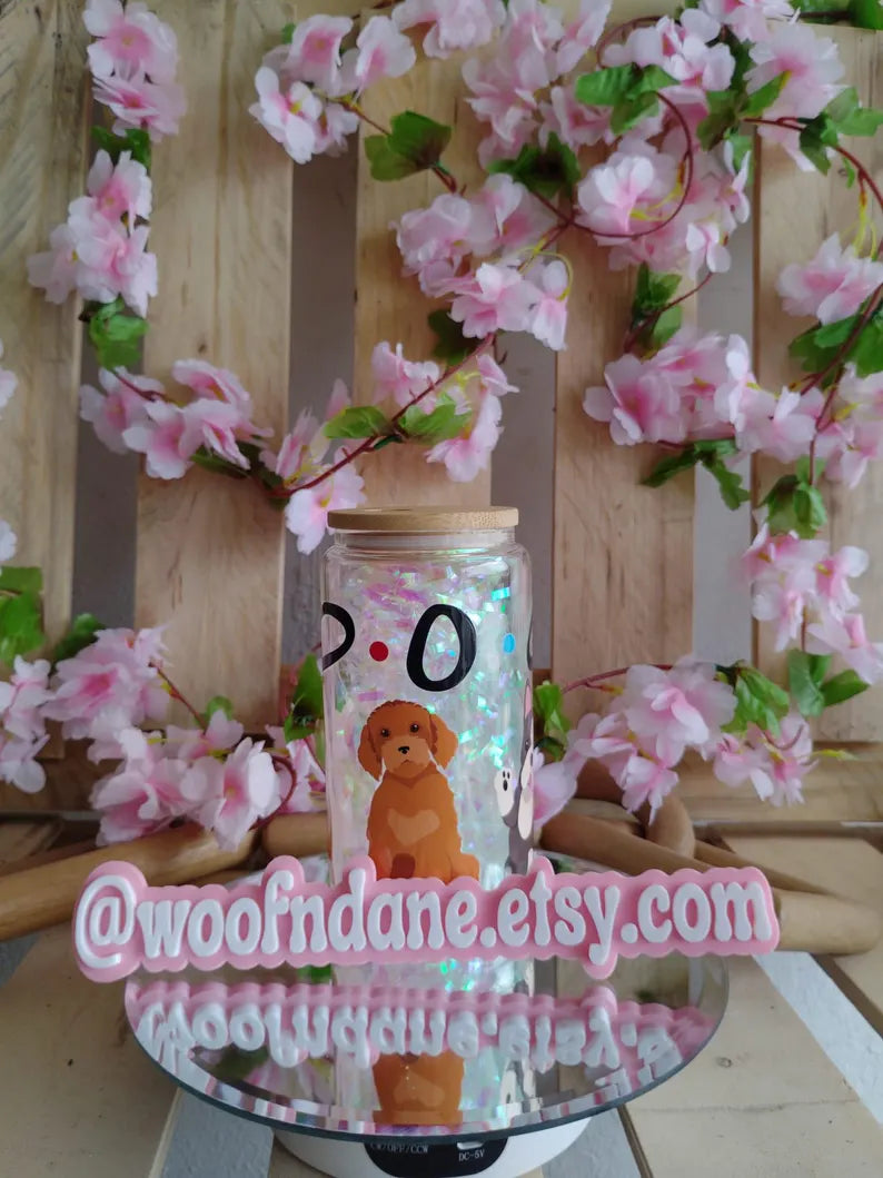 Cartoon Dogs Glass Can - 16oz