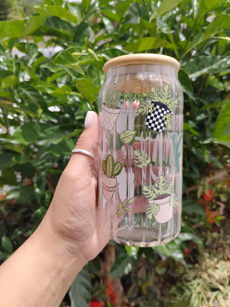 Crazy Plant Lady Glass Can