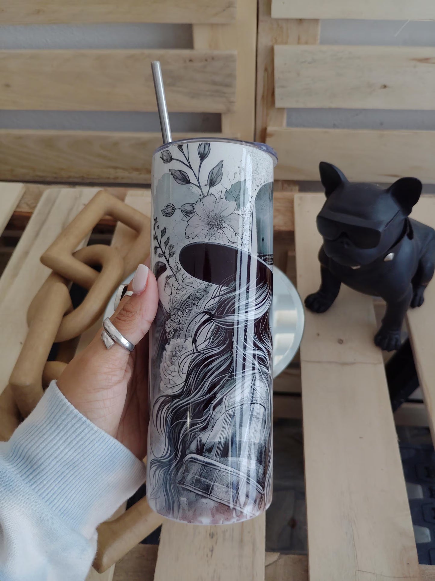 Cowgirl Horse Tumbler: 20oz Stainless Steel Floral Western Cup