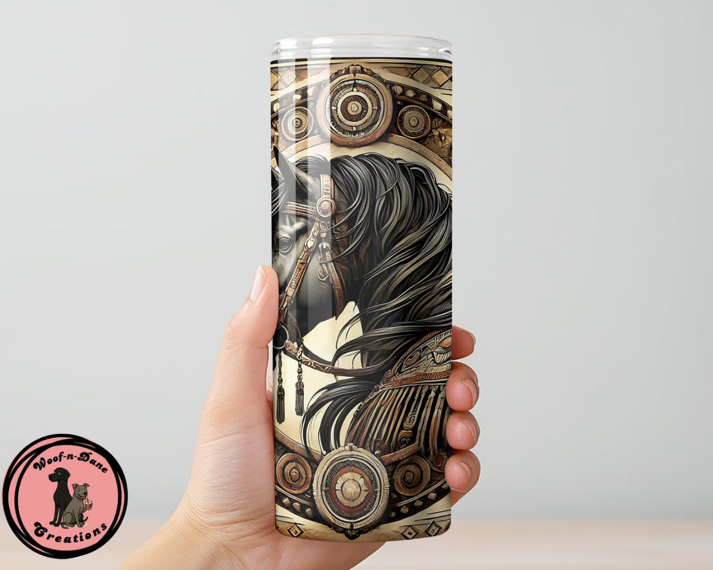 Western Horse Tumbler: Native Style Boho Cup (20oz)