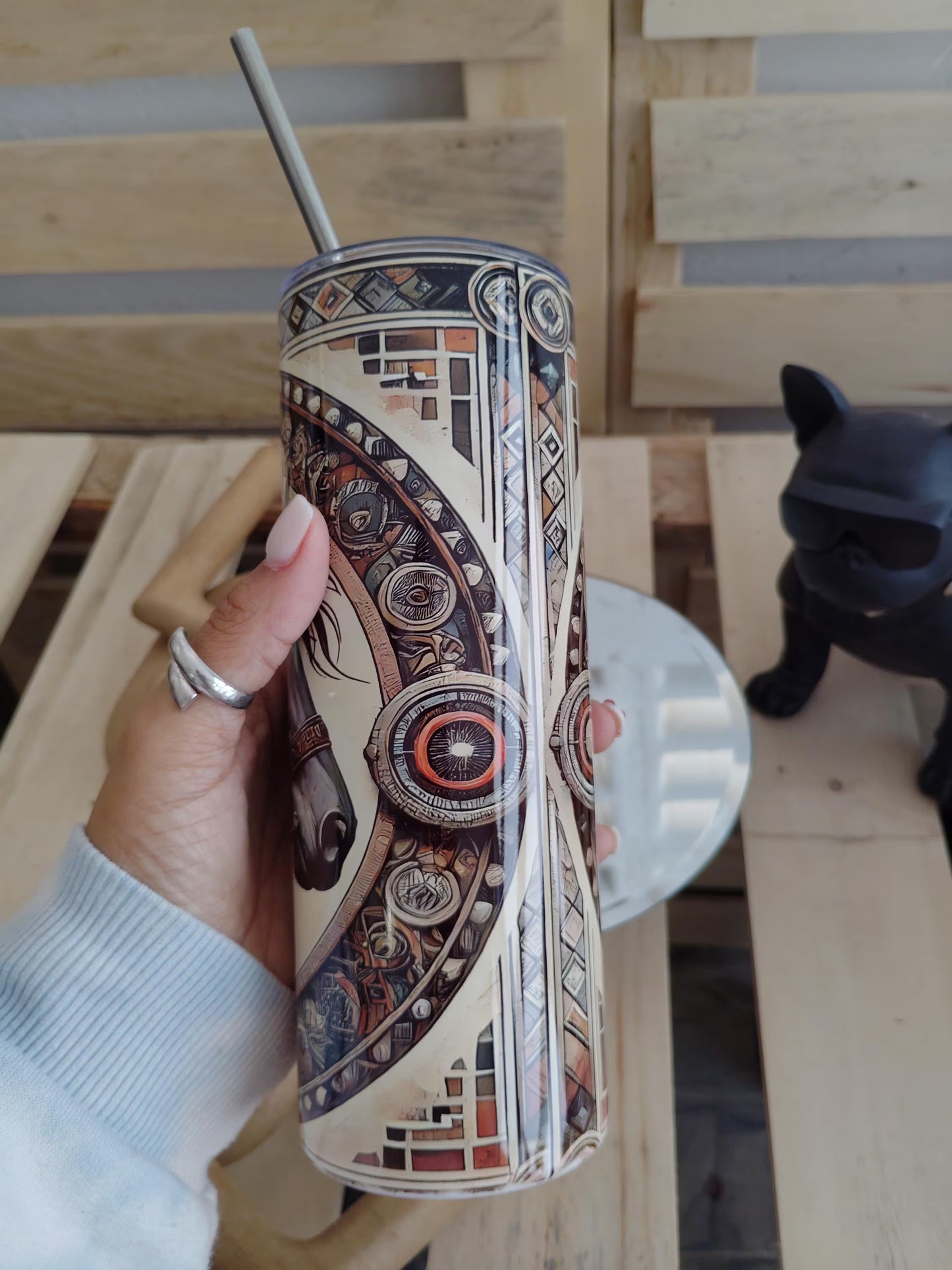 Western Horse Tumbler: Native Style Boho Cup (20oz)