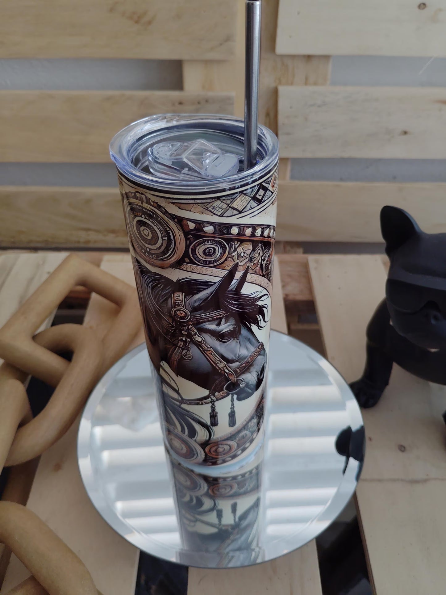 Western Horse Tumbler: Native Style Boho Cup (20oz)