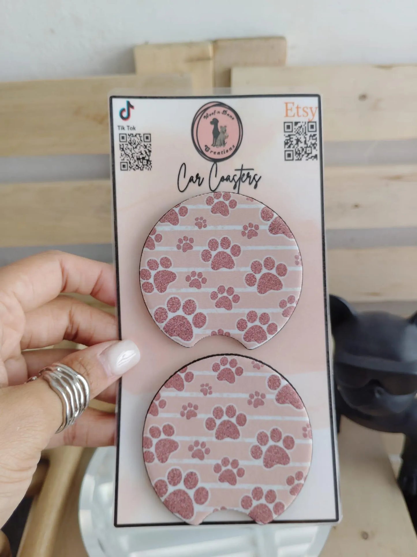Paw Print Car Coasters