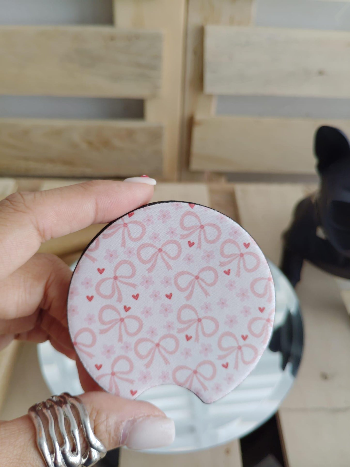 Cute Coquette Bow Style Car Coasters