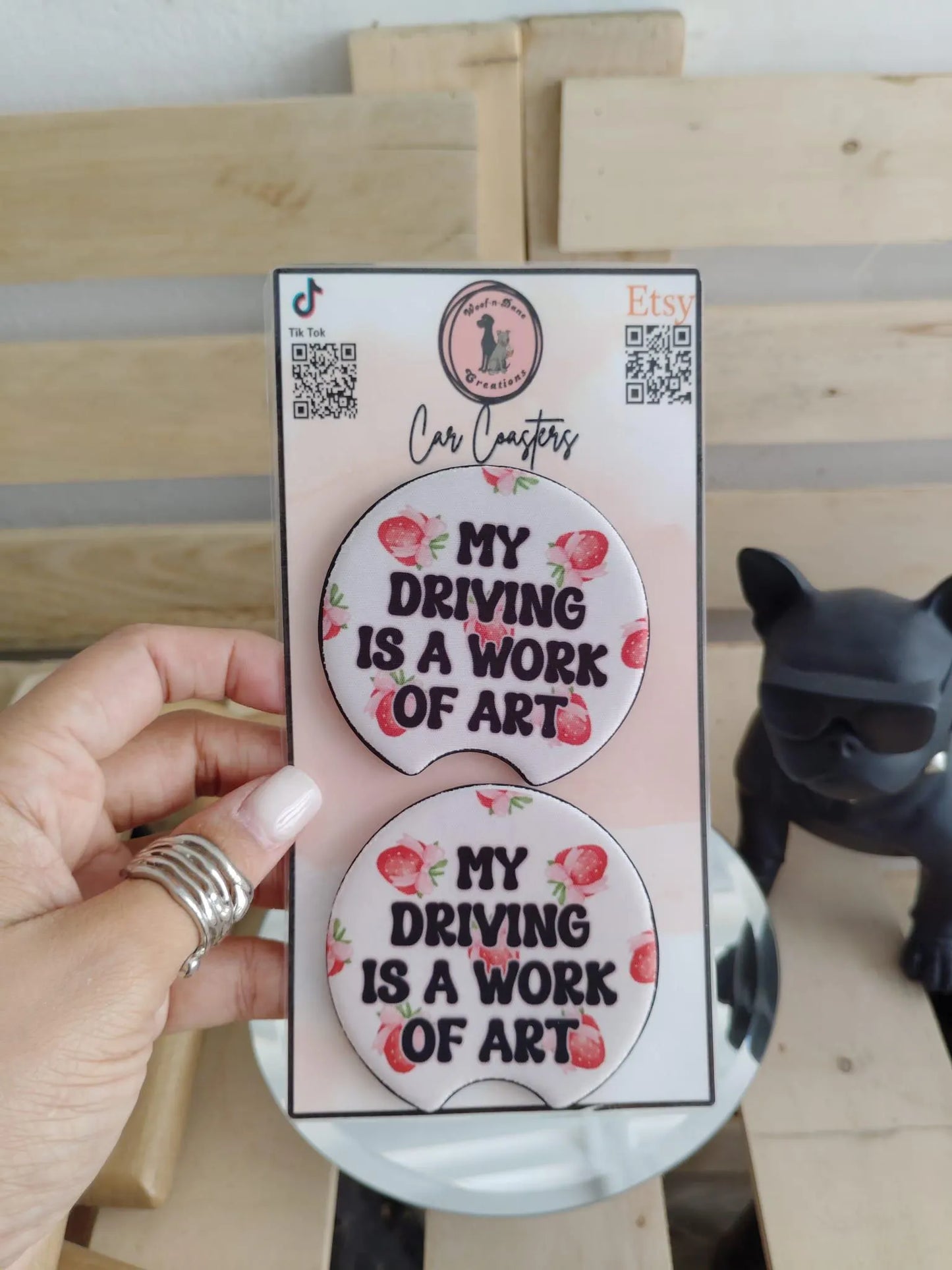 Cute Sarcastic Car Coasters