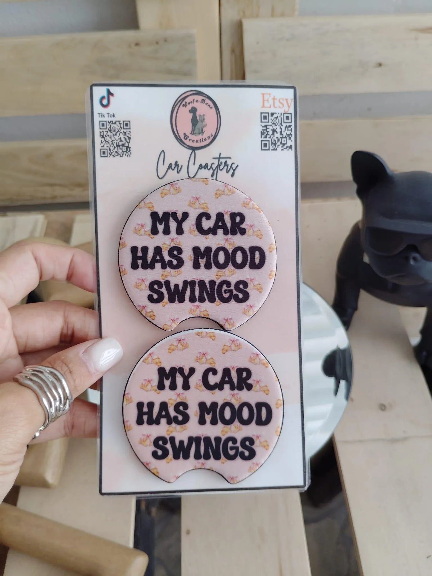 Cute Sarcastic Car Coasters