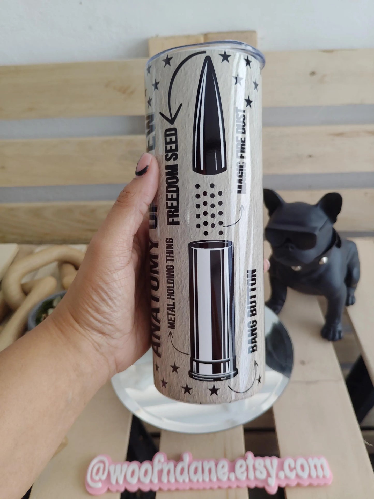 Anatomy of a Pew Tumbler | 20oz Patriotic Gun Humor Cup | 2A Freedom Gift