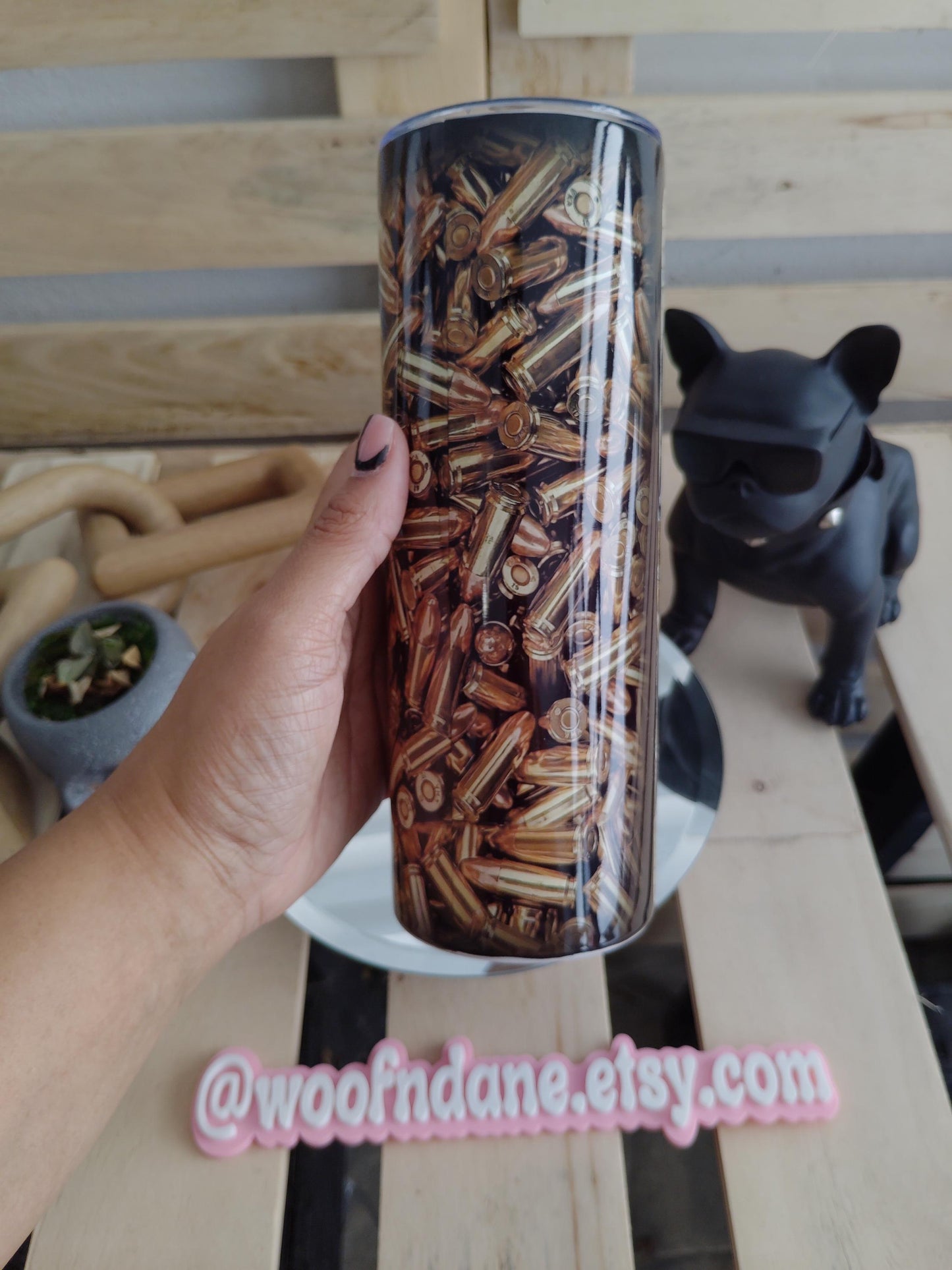 2nd Amendment Tumbler | Right to Bear Arms 20oz Skinny Cup | Patriotic Bullet Design