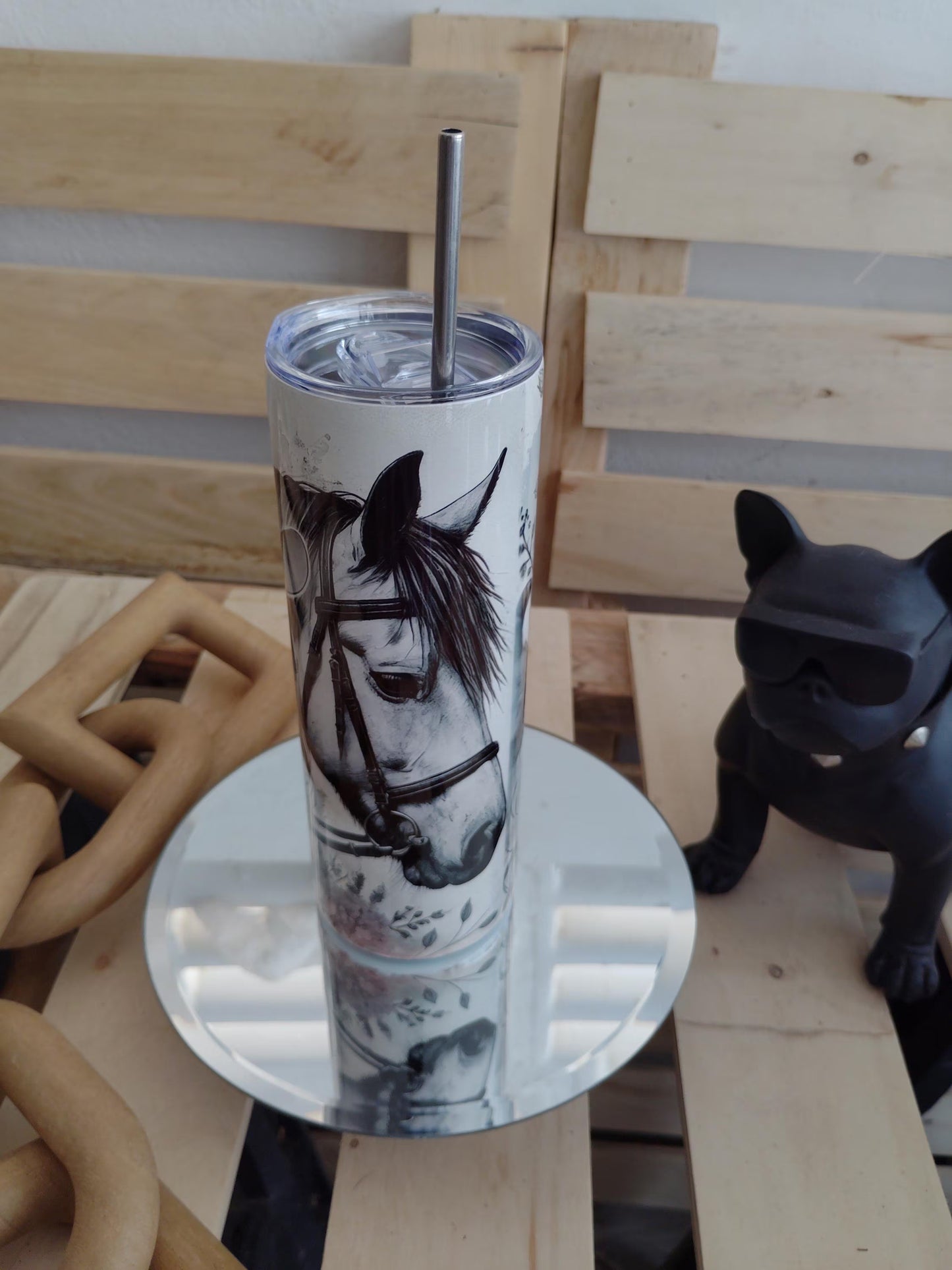 Cowgirl Horse Tumbler: 20oz Stainless Steel Floral Western Cup