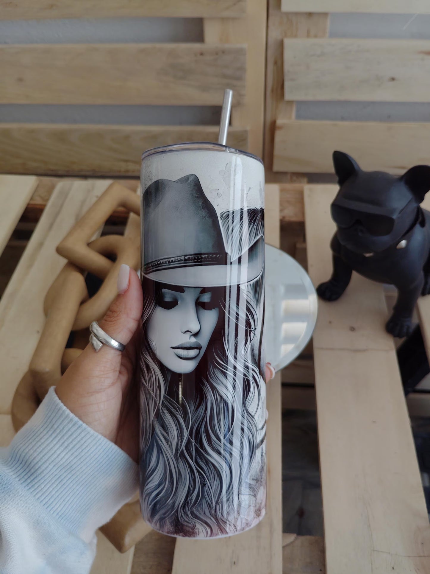 Cowgirl Horse Tumbler: 20oz Stainless Steel Floral Western Cup