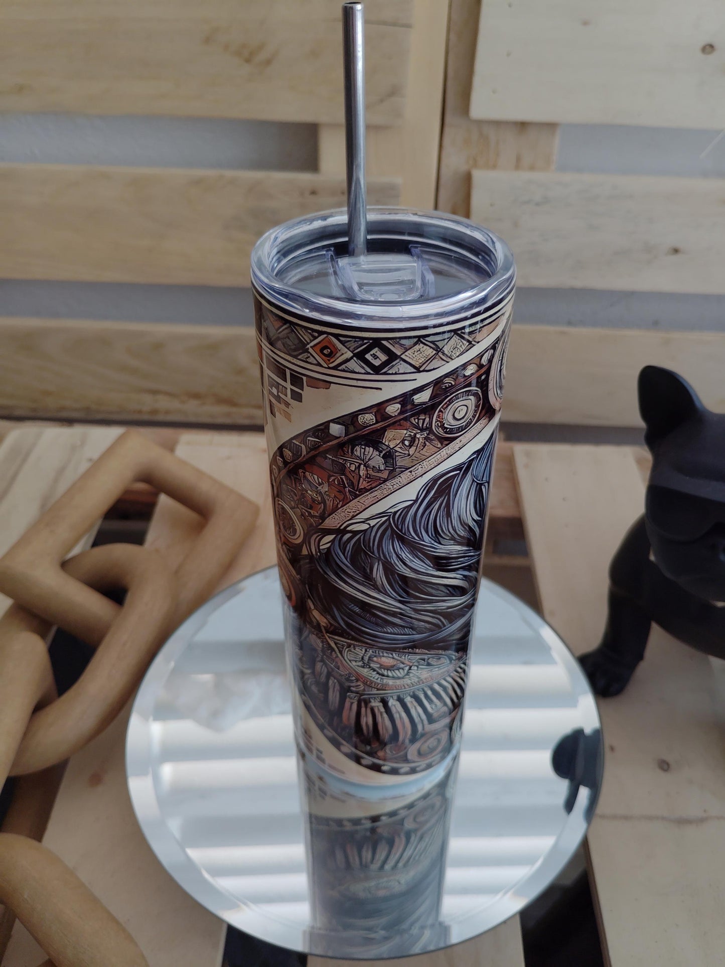 Western Horse Tumbler: Native Style Boho Cup (20oz)