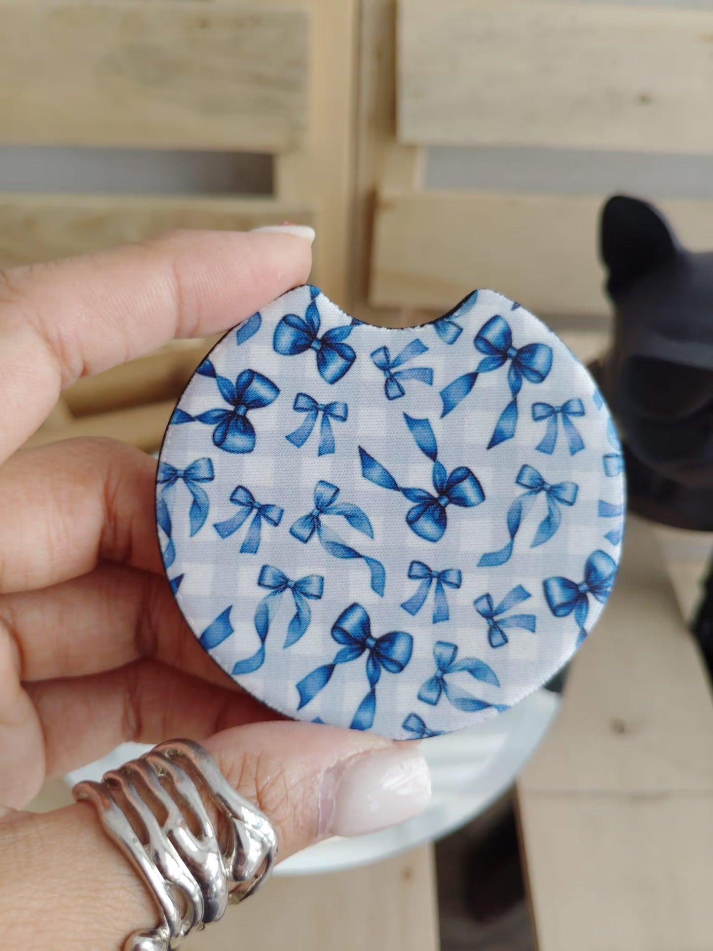 Cute Coquette Bow Style Car Coasters