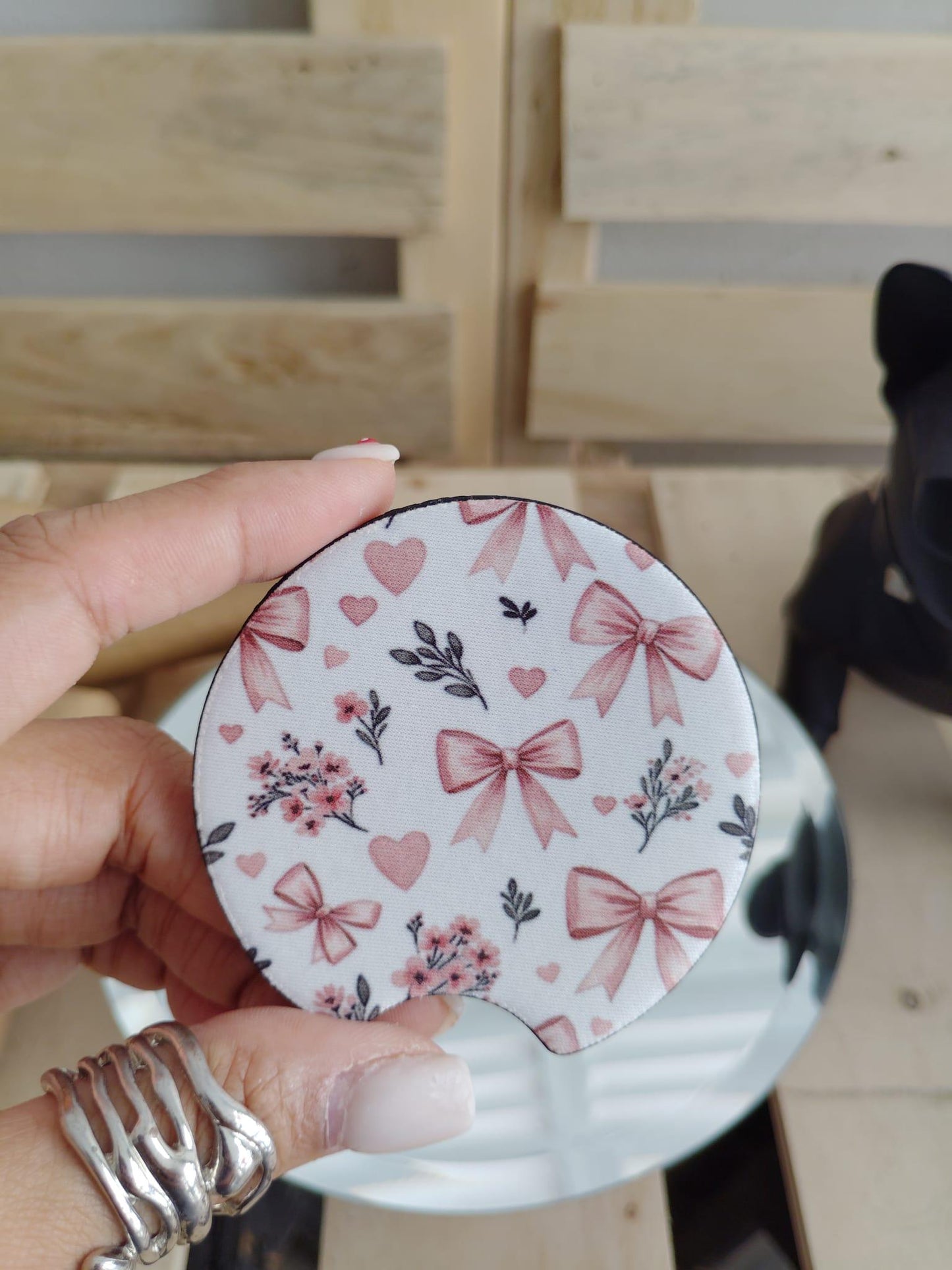 Cute Coquette Bow Style Car Coasters