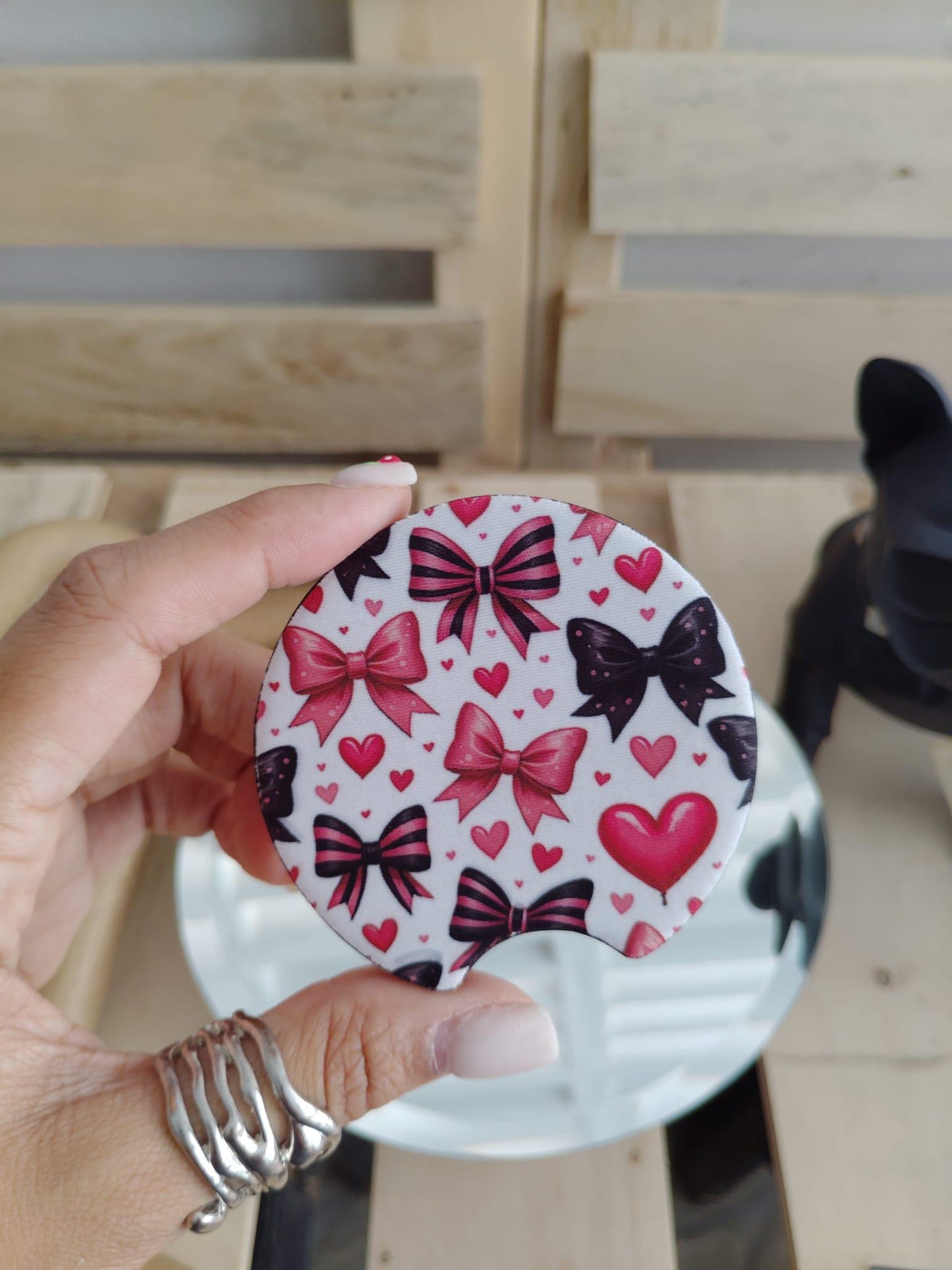 Cute Coquette Bow Style Car Coasters