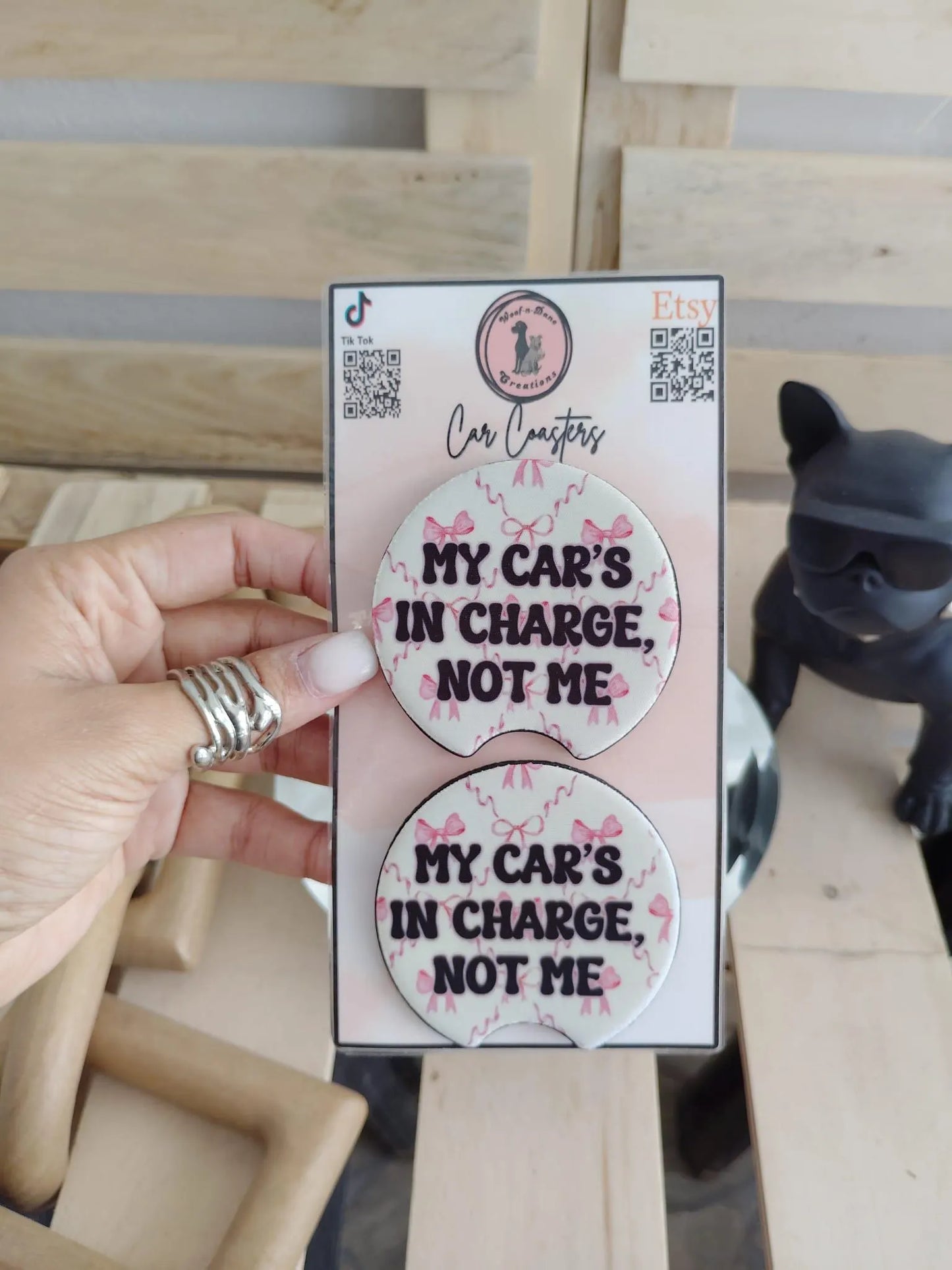 Cute Sarcastic Car Coasters