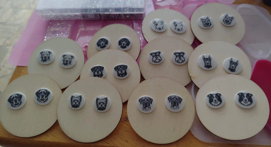 Dog Breed Stud Earrings | Handmade Resin Pet Lover Jewelry | Hypoallergenic Dog Face Studs