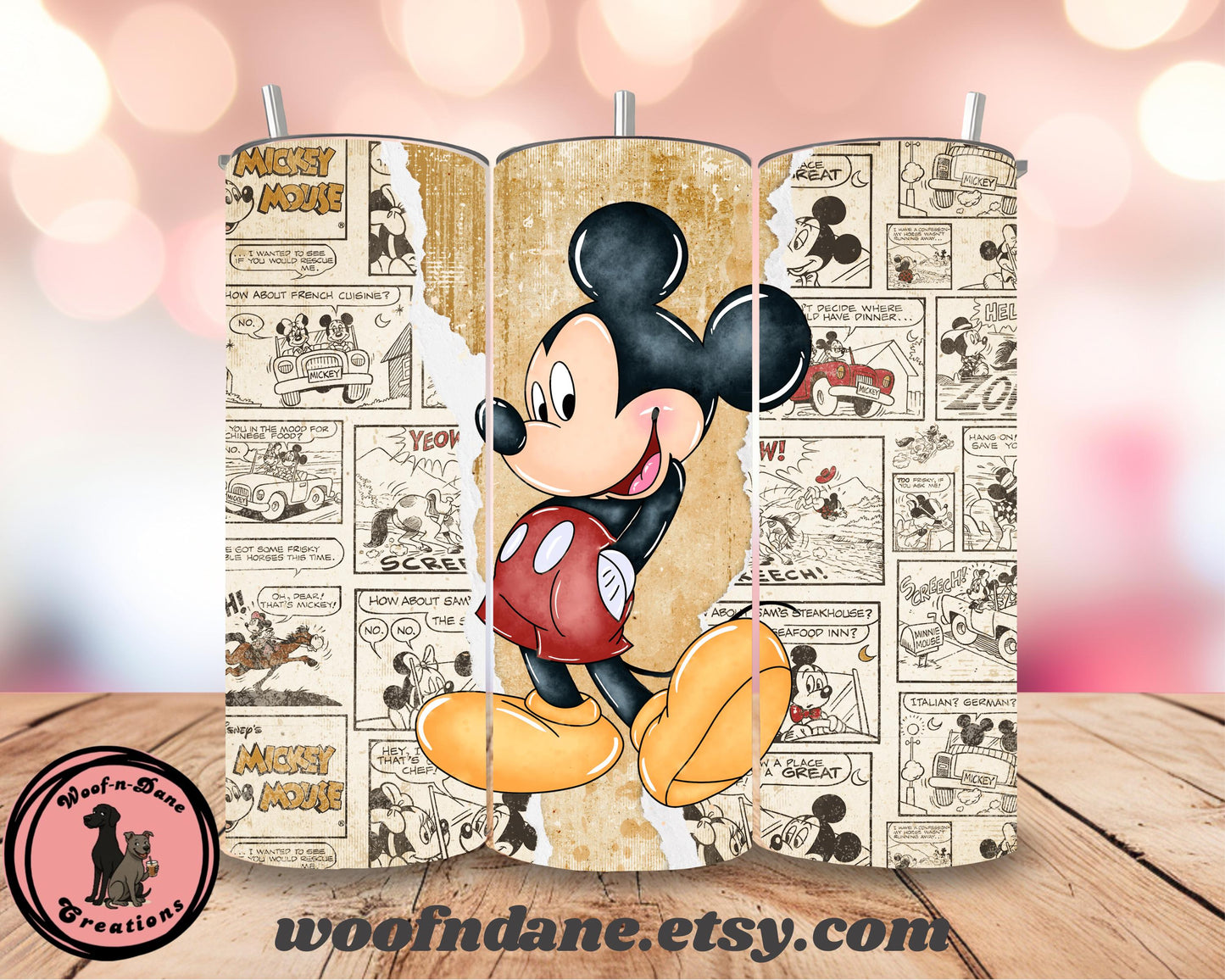 Vintage Cartoon Mouse 20oz Tumbler