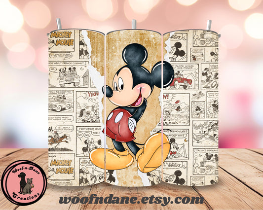 Vintage Cartoon Mouse 20oz Tumbler