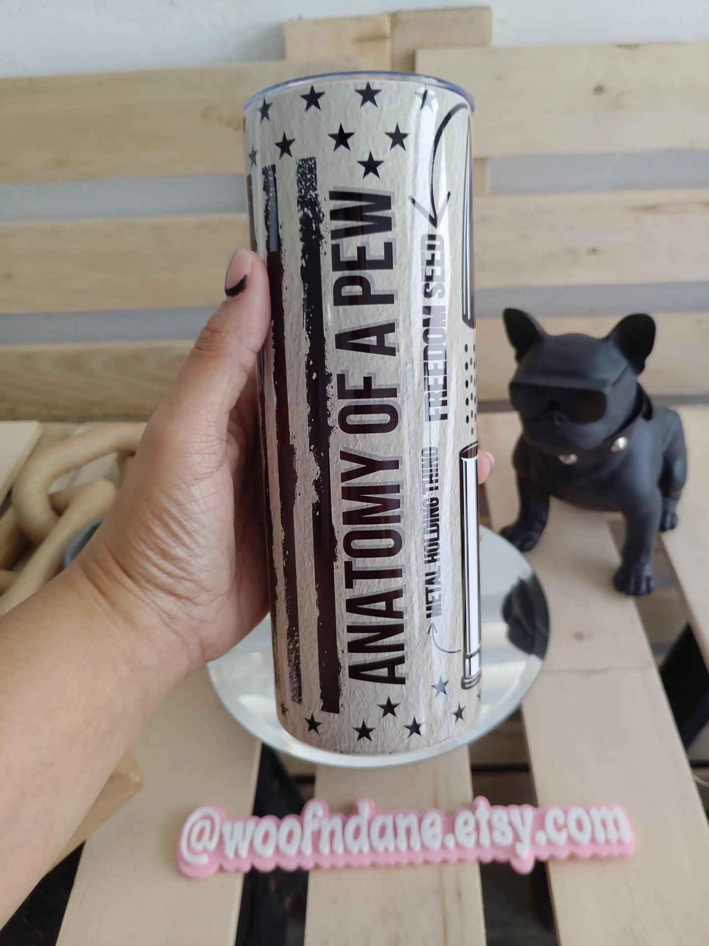 Anatomy of a Pew Tumbler | 20oz Patriotic Gun Humor Cup | 2A Freedom Gift