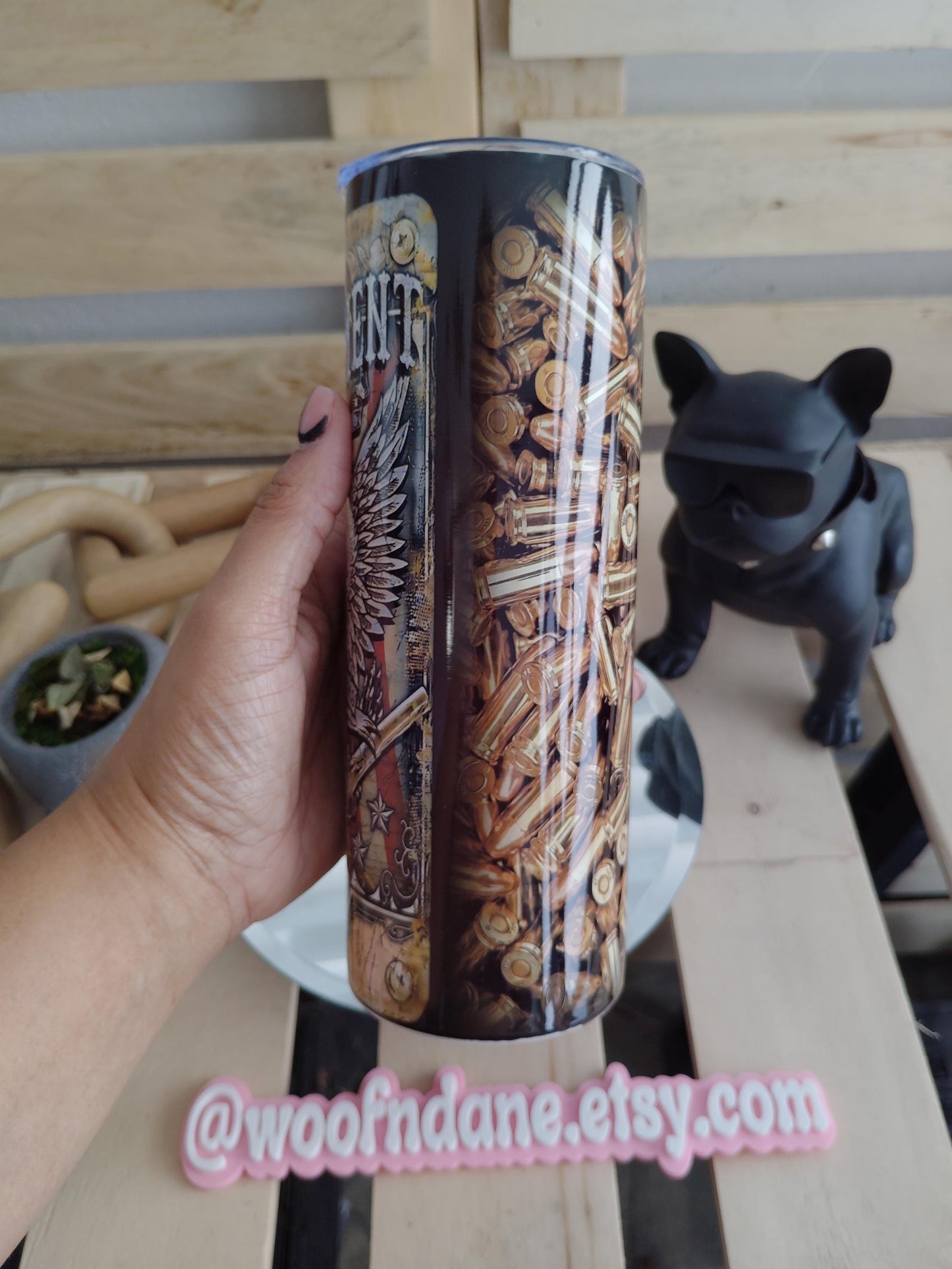 2nd Amendment Tumbler | Right to Bear Arms 20oz Skinny Cup | Patriotic Bullet Design