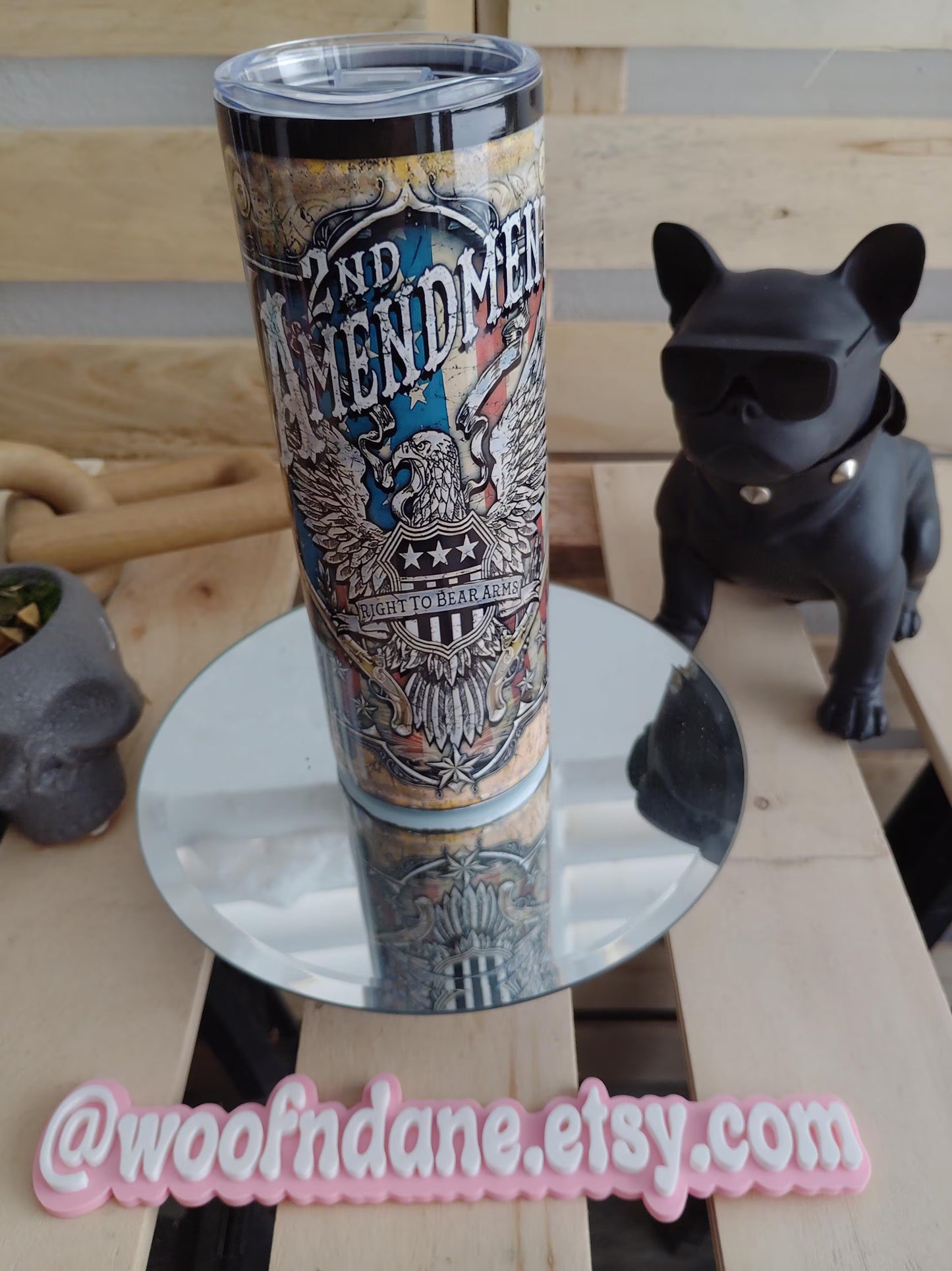 2nd Amendment Tumbler | Right to Bear Arms 20oz Skinny Cup | Patriotic Bullet Design
