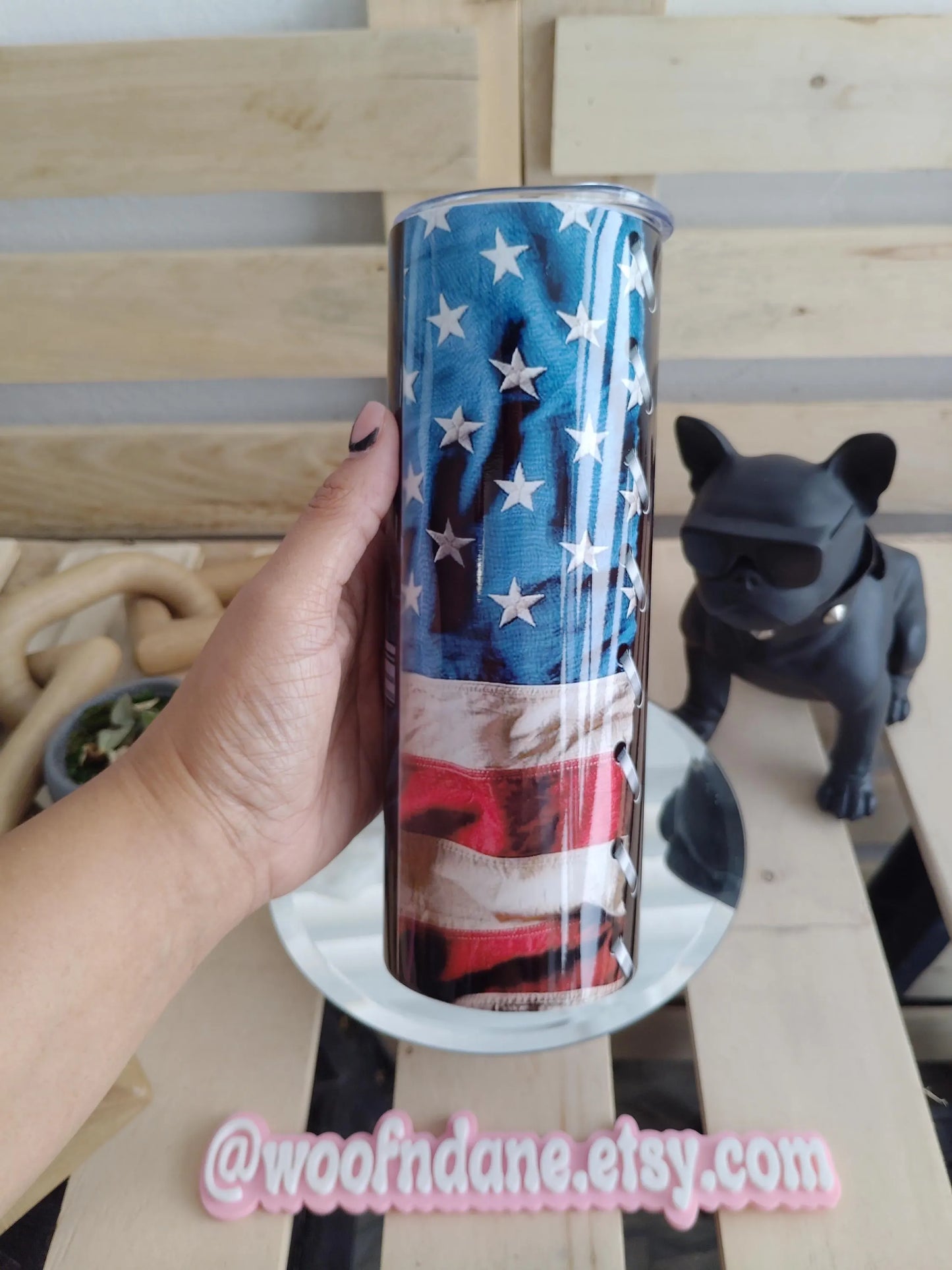 I 2nd That Tumbler | 20oz Patriotic Rifle Skinny Cup | USA Flag & Gun Rights Mug