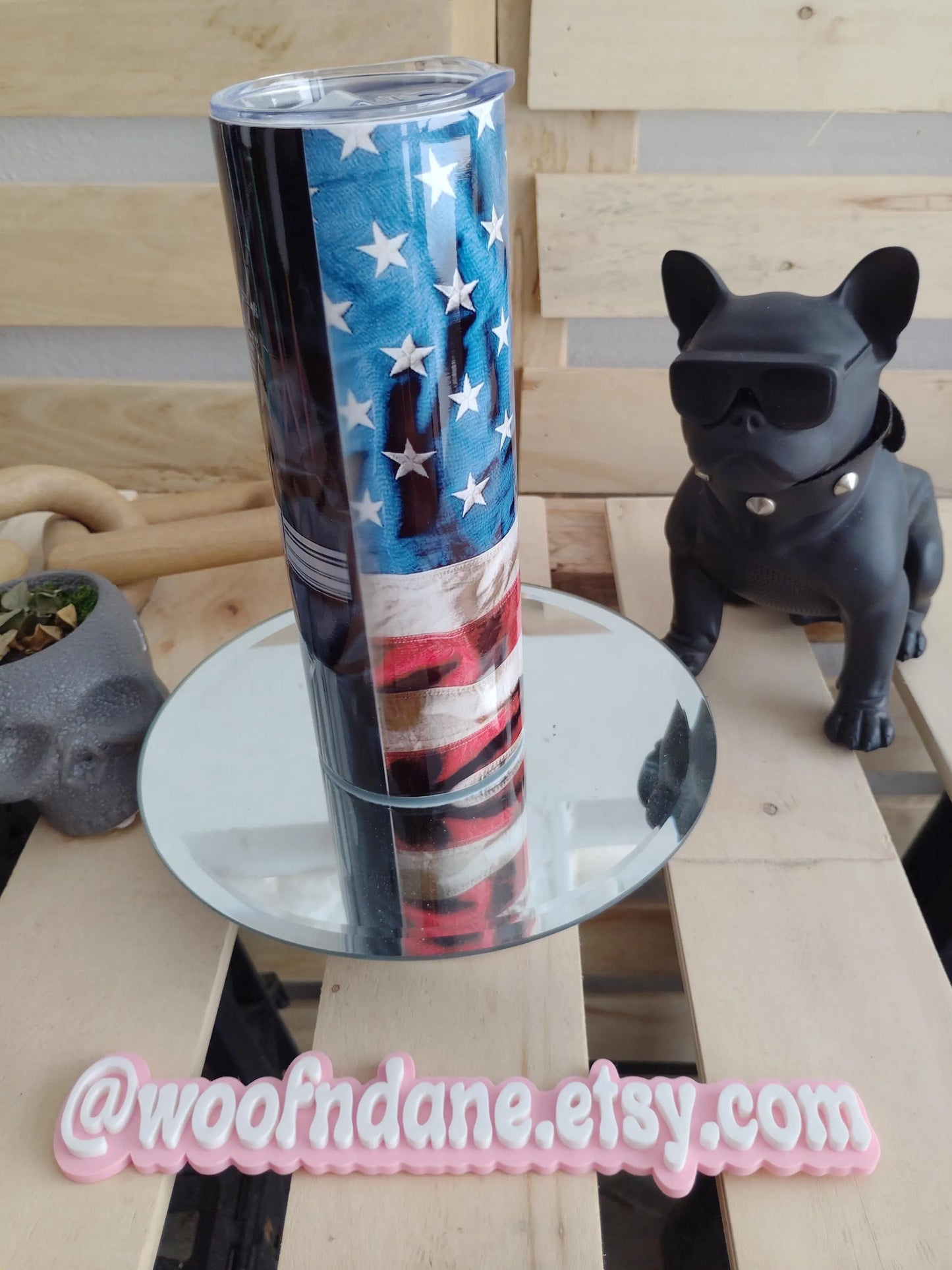 I 2nd That Tumbler | 20oz Patriotic Rifle Skinny Cup | USA Flag & Gun Rights Mug