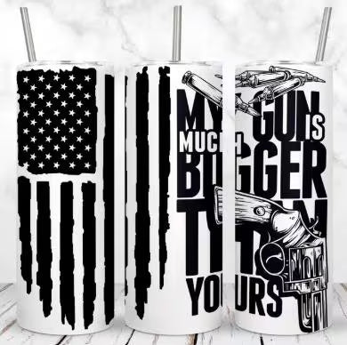 2nd Amendment Tumblers | Patriotic USA Flag & Firearms - 20oz Stainless Steel