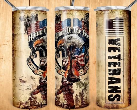 Veterans 20oz Tumbler β Eagle & Flag Patriotic Travel Cup