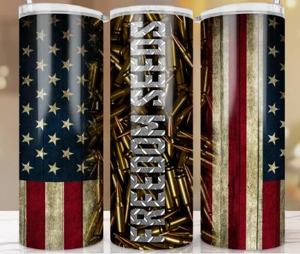 2nd Amendment Tumblers | Patriotic USA Flag & Firearms - 20oz Stainless Steel