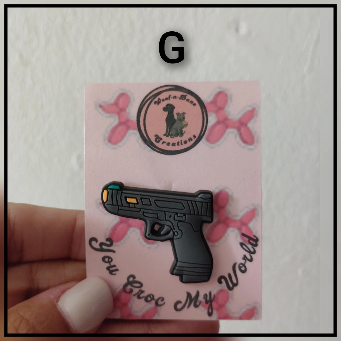 Gun Themed Croc Charms