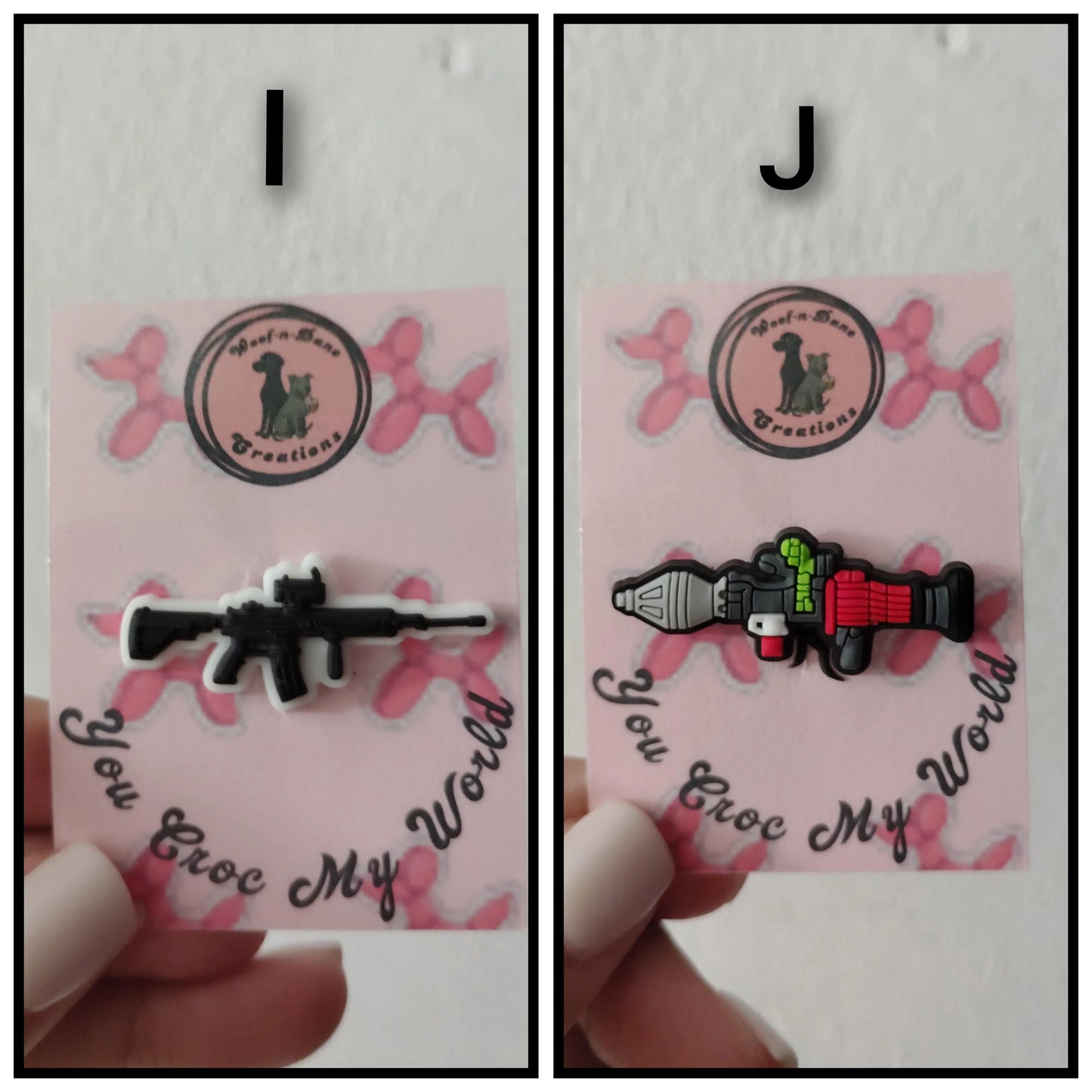 Gun Themed Croc Charms