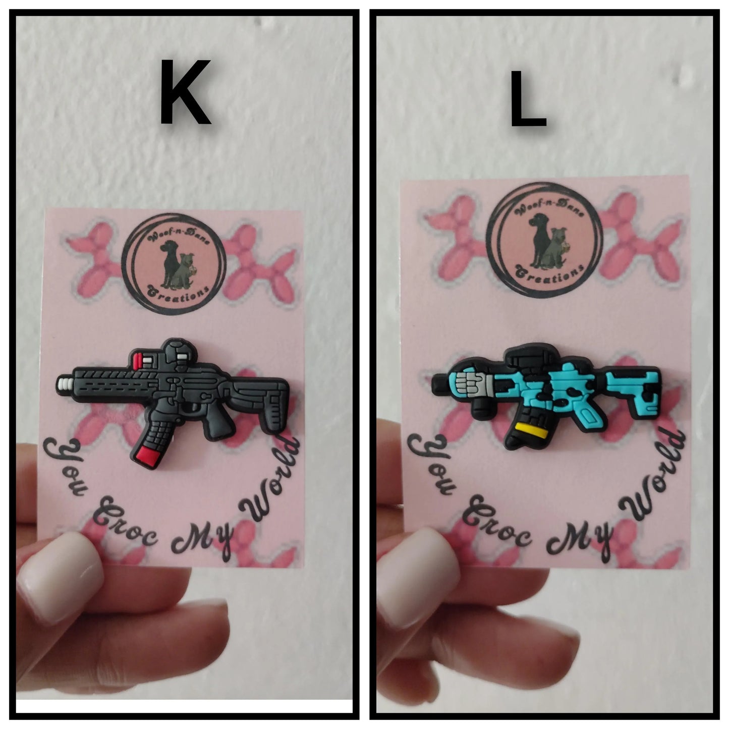 Gun Themed Croc Charms