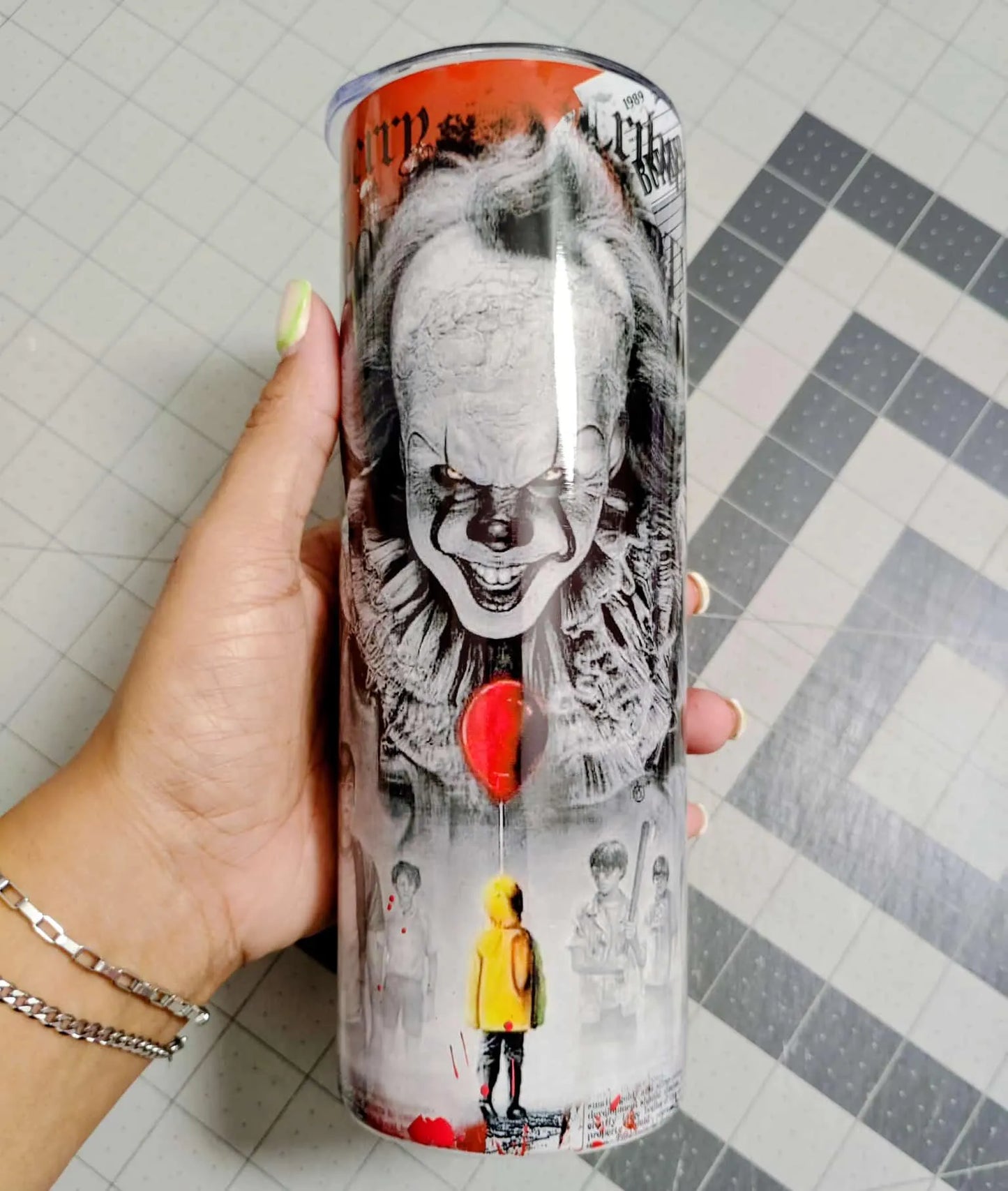 Horror Movie Reversible Dog Bandana: Pennywise, Michael Myers (Optional Tumbler Wrap)