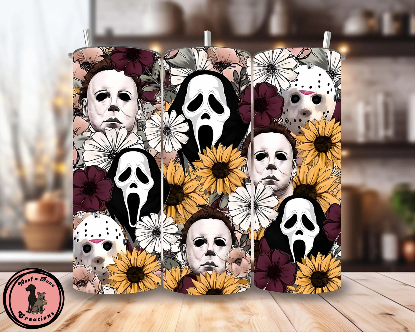 Horror Movie Dog Bandana: Reversible Over-the-Collar, Halloween Pet Costume