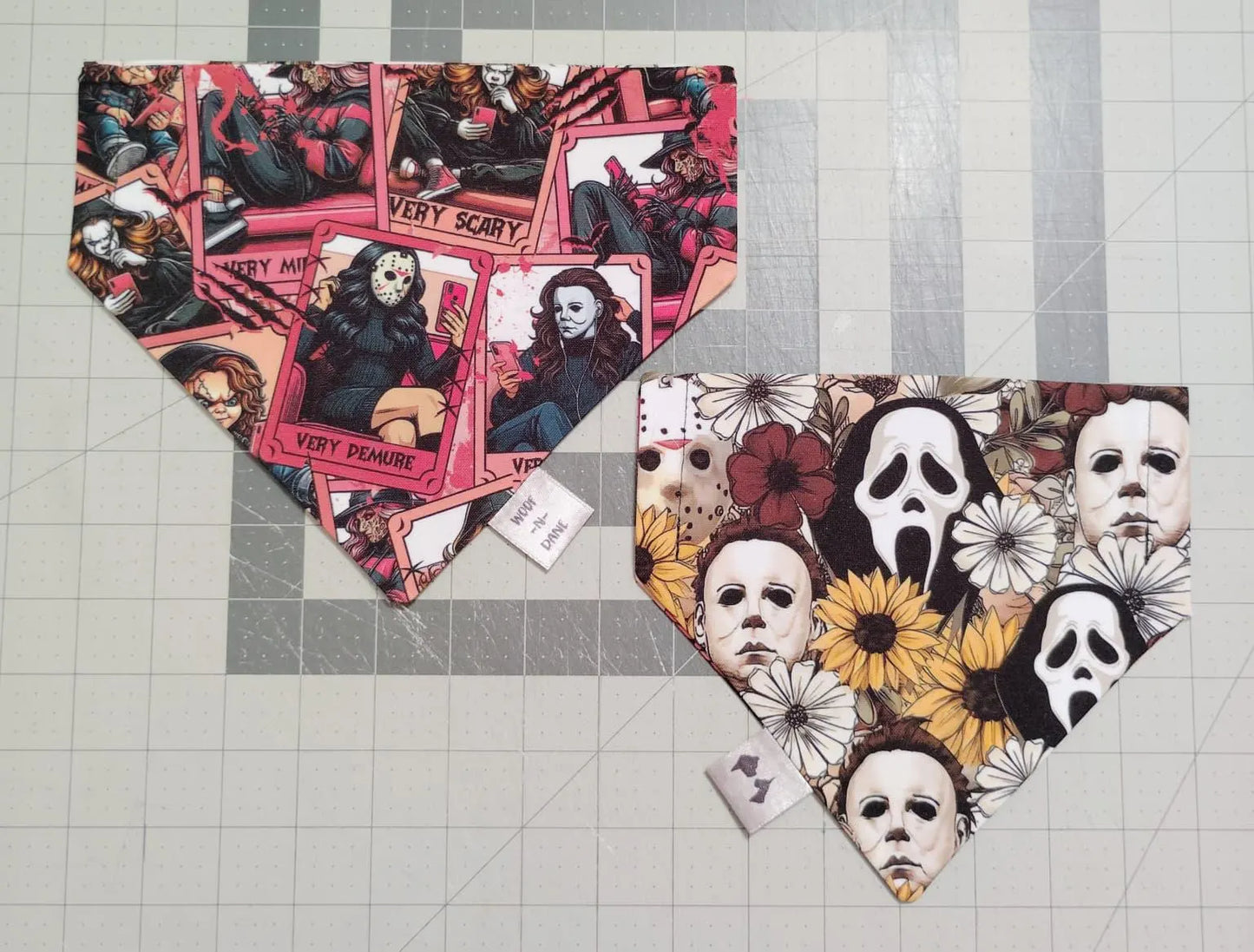 Horror Movie Dog Bandana: Reversible Over-the-Collar, Halloween Pet Costume