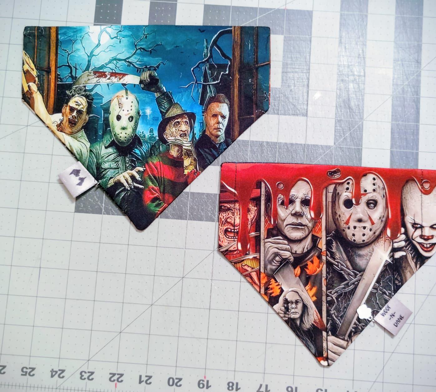 Horror Movie Dog Bandana & Tumbler Set: Reversible Halloween Pup Bandana